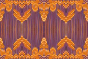 Abstract tribal ikat fabric pattern made from Asian geometric shapes. vector