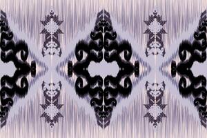 Abstract tribal ikat fabric pattern made from Asian geometric shapes. vector