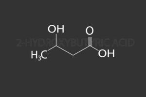 Hydroxybutyric acid molecular skeletal chemical formula vector