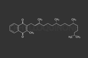 Phyloqiuinone molecular skeletal chemical formula vector