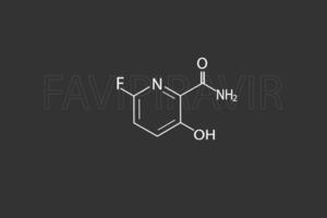 Favipiravir molecular skeletal chemical formula vector