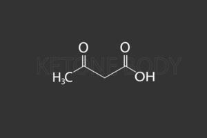 Ketone body molecular skeletal chemical formula vector