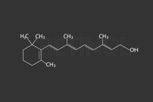 retinol molecular esquelético químico fórmula vector