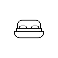 Bed Minimalistic Outline Icon for Shops and Stores. Suitable for books, stores, shops. Editable stroke in minimalistic outline style. Symbol for design vector