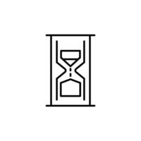 Hourglass Vector Line Icon for Adverts. Suitable for books, stores, shops. Editable stroke in minimalistic outline style. Symbol for design