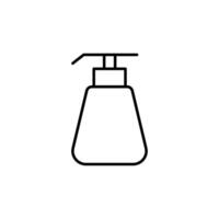 Liquid Soap Vector Line Symbol. Suitable for books, stores, shops. Editable stroke in minimalistic outline style. Symbol for design