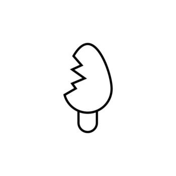 Broken Lamp Vector Line Sign for Adverts. Suitable for books, stores, shops. Editable stroke in minimalistic outline style. Symbol for design