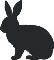 black silhouette of a hare or rabbit without background vector