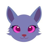 Cute Cat Head Cartoon Vector Illustration. Cat face avatar illustration