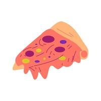 Piece of pizza icon element vector illustration in flat style design