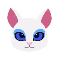 Cute Cat Head Cartoon Vector Illustration. Cat face avatar illustration