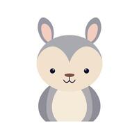 Cute rabbit animal sticker. Cute animal face cartoon vector illustration