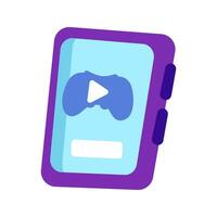 Mobile game icon element vector illustration in flat style design. Play game in phone icon