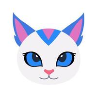 Cute Cat Head Cartoon Vector Illustration. Cat face avatar illustration