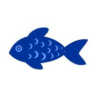 resumen azul pescado icono vector ilustración