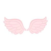 Pink Angel Wings Icon Vector Illustration