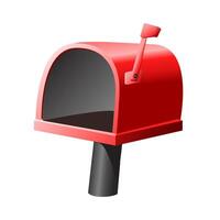 Red Mailbox Icon Vector Illustration