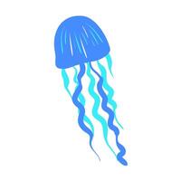 Blue Jellyfish Icon Vector Illustration