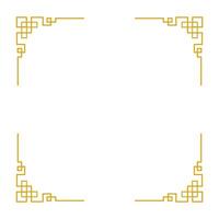 Chinese Golden Square Frame vector