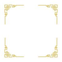 Chinese Golden Square Frame vector