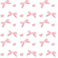 cute coquette pattern seamless pink ribbon bow isolated on white background vector