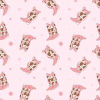 Coquette Pattern Cowgirl Boot, Girly Western Digital Paper vector