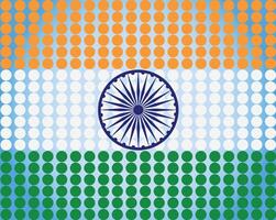 Indian Flag With Polka Dot Pattern vector