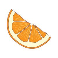 medio rebanada de naranja icono vector ilustración