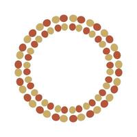 Circle Frame Of Spiritual Beads Vector Illustration