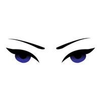 Blue Eyes Eyelash Eyebrows Vector Illustration