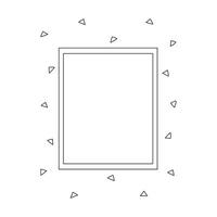 negro y blanco marco con pequeño triangulos papel picado frontera vector ilustración