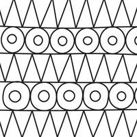 Black And White Hand Drawn Abstract Circle Zigzag Linear Pattern Background vector