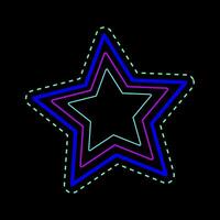 Abstract Star Shape Retro Style Icon Vector Illustration