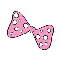 Pink Bow Tie With Polka Dots Vector Illustration