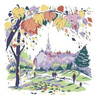 otoño poznań, Polonia vector