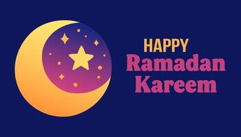 Ramadan Kareem poster, holiday cover. Islamic greeting card, banner template. Trendy beautiful design. Vector illustration