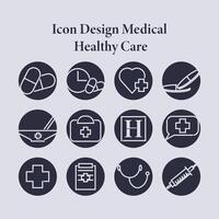 medical icons, mono vector symbols, modern pictogram collection, health care symbols