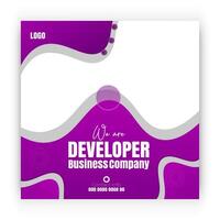 Developer business banner and Modern company social media post design template vector