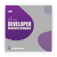 Developer business banner and Modern company social media post design template vector