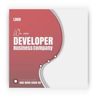 Developer business banner and Modern company social media post design template vector