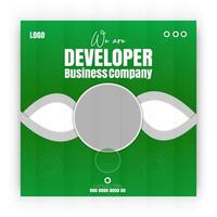 Developer business banner and Modern company social media post design template vector