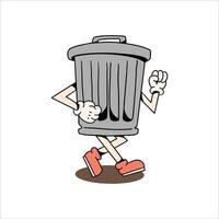 jogging trash cartoon vector design