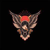 brave eagle tattoo vector design