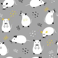 Seamless pattern with cute mouses vector