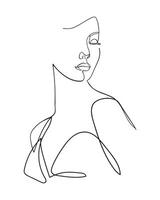 resumen mujer cuerpo línea Arte dibujo. hembra silueta uno línea dibujo. vector ilustración