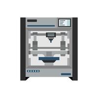 3d printer isolated on white background. 3d concept. Technology concept. vector