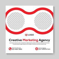 moderno creativo márketing agencia social medios de comunicación enviar diseño corporativo cuadrado web bandera modelo vector