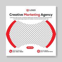 creativo márketing agencia social medios de comunicación enviar diseño corporativo cuadrado web bandera modelo vector