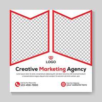 Creative marketing agency social media post design modern square web banner template vector