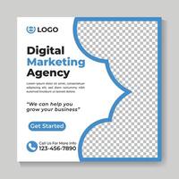 creativo digital márketing agencia social medios de comunicación enviar diseño moderno negocio cuadrado web bandera modelo vector